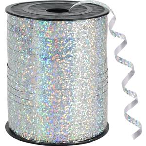 500 Yards Silver Ribbon Curling Crimped, Balloon String Shiny Metallic Roll for Gift Wrapping Ribbon for Birthday Party Festival Art Craft Decor Florist Flowers Decoration