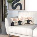 Blue And White Pumpkins Pillow Covers Fall Decorative Lumbar Pillows 12x20 Set of 2 Autumn Thanksgiving Throw Pillow Covers Farmhouse Pillowcases Cotton Linen Cushion Cover For Couch Bed Sofa Chair