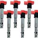 HLZ PRODUCT REP TOP IGNITION COIL SET OF 6 COMPATIBLE WITH Volkswagen Touareg AUDI A4 A5 A6 A7 A8 Q5 Q7 S4 S5 SQ5 Porsche Cayenne Panamera 3.0T 3.2 V6 EA837 UF529 UF575