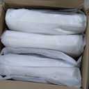 KISLOT Dining Chairs Set of 6, Upholstered Modern Kitchen Chairs with Ergonomic Backrest, Fabric Cushion Seat & Wire Drawing Metal Legs for Living Room, Restaurant, and Caf, White, 2Boxs