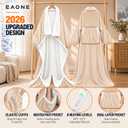 EAONE Wearable Heated Blanket with Foot Pocket, Beige, 59 x 70 IN