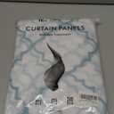 Embroidery Sheer Curtains Blue 95 Inches Long, Window Treatments Rod Pocket Drapes for Living room, Bedroom, Moroccan Design Crinkle Voile Curtain Panels for Yard, Villa, Parlor, Set of 2, 52"x 95".