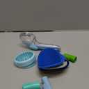(6 Pcs) ELEGX Pet Grooming Bath Massage Brush with Soap and Shampoo Dispenser Soft Silicone Bristle for Long Short Haired Dogs Cats Shower (Light blue)