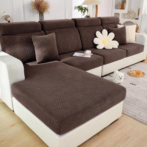 Yoovat Couch Cushion Covers for Sofa Couch Covers Wear-Resistant Universal Sofa Cover Washable Stretch for Sectional Slipcovers (Texture-Brown,Large Single Seat Cover)