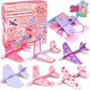Laoyebaohao 28 Pack Valentines Day Cards for Kids School with Foam Airplane, Valentines Day Gifts For Kids, Valentines Exchange Prize Gifts Cards Boys & Girl, Airplane Valentines Party Favors