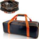 Grill Tool Storage Bag, 24" x 8" x 8" Large Capacity BBQ Accessory Storage, Heavy-Duty Utensil Grill Accessories Organizer Case Storage Compatible with Blackstone.Black (No Accessories)