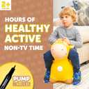 Waddle Bouncy Animal Hopper - Inflatable Hopping Animals, Indoors and Outdoors Fun, Pump Included, Riding Toys for Boys and Girls Ages 2 Years and Up, Yellow Giraffe