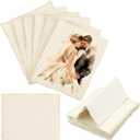 25 Pcs Handmade Deckle Edge Tent Cards Deckled Edge Paper Folded to 3.5 x 2 Inch 300 Gsm Blank Textured Cotton Paper Name Place Cards for Wedding Dinner Table Settings Gift Tags (Vintage)