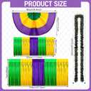 Ceenna 16 Pcs Mardi Gras Parade Float Decorations with 4 Pcs Mardi Gras Table Skirts 4 Pcs Mardi Gras Bunting Flag 4 Pcs Mardi Gras Tinsel Garland 4 Pcs Fringe Banner for New Orleans Carnival Supplies