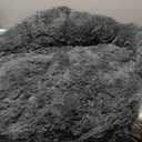 Calming Dog Bed Fluffy Plush Dog Mat for Furniture Protector with Removable Washable Cover for Dogs and Cats (Large(45x37x6), Dark Grey)