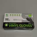 Black Vinyl Gloves, Food Grade Gloves Disposable Latex Free & Powder Free, Guantes for Cleaning Cooking Food Prep (Large)