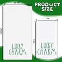 JarThenaAMCS 2 Pack St. Patrick's Day Hand Towel Cotton Embroidered Lucky Charm Bathroom Towel White Green Dish Towel for Irish Party Hand Drying Cleaning Cooking, 29.5 x 13.7 Inch