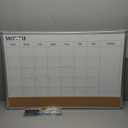 Monthly Calendar Whiteboard Dry Erase Cork Board Combo for Wall, 36" x 24" Magnetic Double-Sided Calendar White Board and Bulletin Board, Portable Board for Office, Kitchen, School, Home