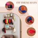 CypherX 30 Caps Wood Hat Organizer, Hat Rack Organizer with Shelf for Baseball Caps, Hanger Holder with Hooks for Trucker Hat Snaphats