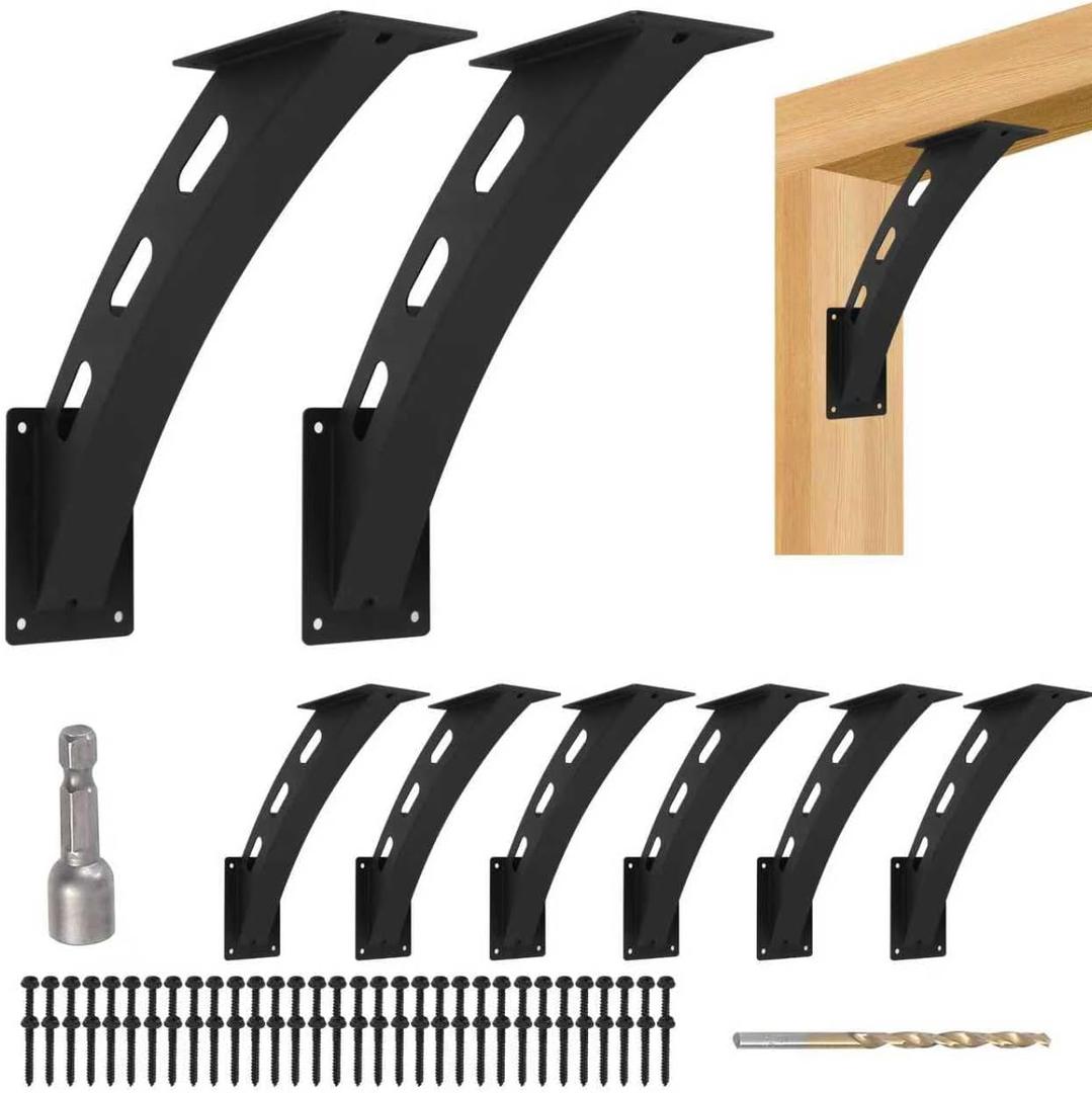 8 Pcs 45 Degree Angle Support Brackets,Wood Post and Beam Angle Support Brackets,45 Degree Corner Braces Inside Joint for Gazebos,Tree Houses, Cabins and Patios
