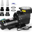 2HP 6825GPH 110/220V Dual Voltage Inground/Above Ground Swimming Self Primming Pool Pump with Strainer Basket, 1.5" and 2"Pipe Fitting