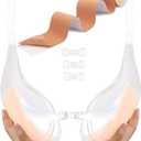 TITU Strapless Bras for Women Large Bust - Sticky Adhesive Push Up Invisible Bras Nipple Covers for Backless Dresses, G Beige