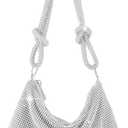 Women Gold Clutch, Rhinestone Gold Purse Wedding,Evening Clutch Purses For Women 10.2"0.4"6.69" (Silver)