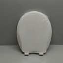 Toilet Seat Round Soft Close16.5'', Toilet Lid Slow Close Quiet No Slam, Easy Installation & ReleaseSafe PP Material Easy Clean, Comfortable Ergonomic Design, 2 Years Support, White Plastic