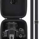 Baval Camera Case compatible with Canon EOS R50/R100 Mirrorless Camera with RF-S18-45mm F4.5-6.3 is STM PTZ Lens, Carrying Case with Shoulder Strap(Black Case)