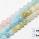 Song Xi 60Pcs A+ Grade 6mm Natural Beads Genuine Real Gemstone Beads Round Loose Beads for Jewelry Bracelet Making DIY(Rainbow Morgan)