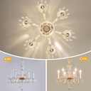 Crystal Chandeliers Light Dining Room：K9 Modern Candle Chandelier Lights for Bedroom - 6 E12 Bulbs Hanging Pendant Lighting Fixtures for Living Room Kitchen Farmhouse Hallway Ceiling Entryway