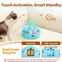 Potaroma Cat Toys 3-in-1 Automatic Interactive Kitten Toy, Fluttering Butterfly, Random Moving Ambush Feather, Track Balls, Dual Power Supplies, USB Powered, Indoor Exercise Cat Kicker (Blue)