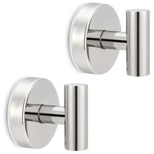 MNGD Towel Hooks Shower Suction Hook Towel Hanger for Bathroom Hanging Coat, Robe, Removable Wall Mounted Hook for Bedroom Kitchen Hotel Pool Chrome(2-Pack)