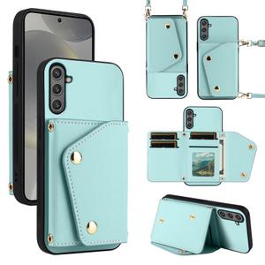 Dibosom Luxury Wallet Case for Samsung Galaxy A36 5G with Thin Slim Flip Purse & Shoulder Strap,PU Leather Credit Card Holder Stand Accessories Cell Phone Cover for A 36 36A LTE SM-A366U Mint