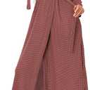 Ekouaer Women's Robe Long Waffle Knit Bathrobe Lightweight Soft Kimono Robes Loungewear XXL (Big Waffle-gray Purple)