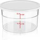 1 Pcs Dough Proofing Bucket with Lid, Round Food Storage Container 2 Qt Dough Bucket Clear Translucent Containers with Red Scale(White)