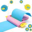 Paper Crimper for Crafts, Pletpet Small Paper Crimper Tool Wave Shape Making Tool for DIY Arts Card Stock and Scrapbooking Decoration Making Pink