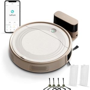 Lefant M310 Robot Vacuum Cleaner, 4500Pa Strong Suction with PreciSense Avoiding, Slim, Self-Charging, 160Mins Runtime, App/Wi-Fi/Alexa, Ideal for Pet Hair & Hard Floor Cleaning (Champagne)
