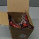 HyDren 10 Pcs Christmas Glitter Leaves Large Ornaments for Christmas Tree Picks Sprays Artificial Stems Branches Twigs Sprigs Floral for Xmas Tree Wreath Garland Vase DIY Decor(Red Black Orange)