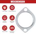 Harley Gasket & Chrome Flange Kit with NutsClips & Washers - Compatible with Big Twin Sportster 883 1200 XL883 XL1200. Dyna FXD FXDWG, FLST FLT FXR, Softail Touring Bobber Chopper 200 (Silver)