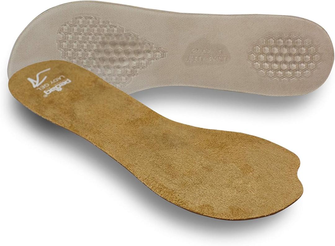 Pedag Lady Gel | Made in Germany | Ultra Thin Gel Insole for High Heels & Pumps | Metatarsal Pad | Heel Pad | Velour Top | Size Small, Fits US Women 5-7 / EU 35-37 | Tan | 1 Pair