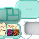 Bentgo Chill Kids Leak-Proof Lunch Box - 4-Compartment Bento Box with Built-In Ice Pack, 3.3 Cup Capacity, PFAS & BPA-Free, Microwave & Dishwasher Safe, Ideal Size for Ages 3 to 7 (Aqua)