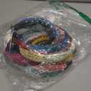 VELSCRUN Pearl Headbands with Beads: White, Pink, Red, Blue Knotted Wide Top Knot Hair Accessories for Women and Girls