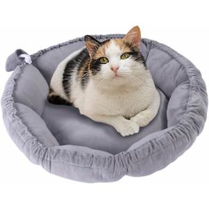 Dog Beds, Couch Cover for Dogs Washable,Round Dog Bed (Small(17.7''L17.7''W5.9''Th), gery)