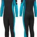 Hevto Wetsuits Kids 3/2mm Neoprene Full Wet Suit Thermal Children Boy Youth Girl Toddler for Swimming Water Sports (K01-Blue, 12)