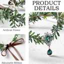 MOSTORY Flower Fairy Crown for Women - Woodland Antler Elf Crown for Renaissance Renfaire Accessories Cosplay Photo Shoot (Green)