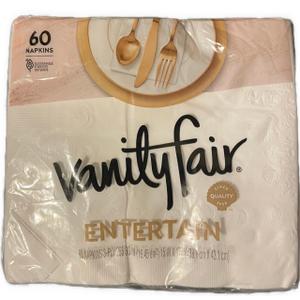 Vanity Fair Entertain White Paper Napkins, 3-ply, 60-count