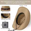 Wildarms Cowboy Hat with Bandana - Adjustable Wide Brim Western Hat for Men & Women,Rodeo Christmas Cowgirl Hats Gifts (Medium, Bull2-camel)