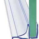 Frameless Shower Door Bottom Seal Shower Sweep with Drip Rail for 1/4" Glass, 36" Long, Vinyl, Clear