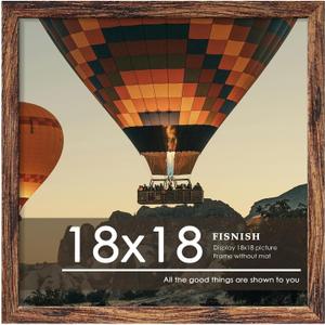 18x18 Picture Frame, Classic Brown Poster Frame, 1 Pack