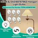 6 x 6-Pack 043168787963 & 78796 Replacement Halogen Light Bulbs, 43W A19 E26 Base, 120V, 60W Equivalent Clear Bulbs for Table Lamps, Ceiling Fixtures & Enclosed Lighting