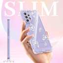 2 x Clear Case Compatible with Samsung Galaxy A53 5G, Cute Butterfly Print Protective Cover for Girls Women, Slim Soft TPU Four Corners Shockproof Case for Samsung A53 - White Butterfly