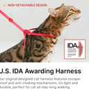 Cat Harness and Leash 2-in-1, Escape Proof Anti-Chocking Harness Adjustable Lighweight Leash for Walking Outoor Training for Kitten Small Large Cats Puppy, US IDA Bronze Award (Linen)