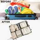 LANSKLBD 8 Set Packing Cubes for Suitcases Travel Luggage Packing Organizers,Travel Accessories Essentials Luggage Organizer with Shoe/Tioletry/Laundry Bag, Beige