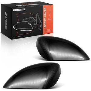 A-Premium Driver Side Rearview Mirror Cover Cap - Compatible with Nissan Altima 2013-2018 - Smooth Black, Without Turn Signal Hole, Right And Left Side